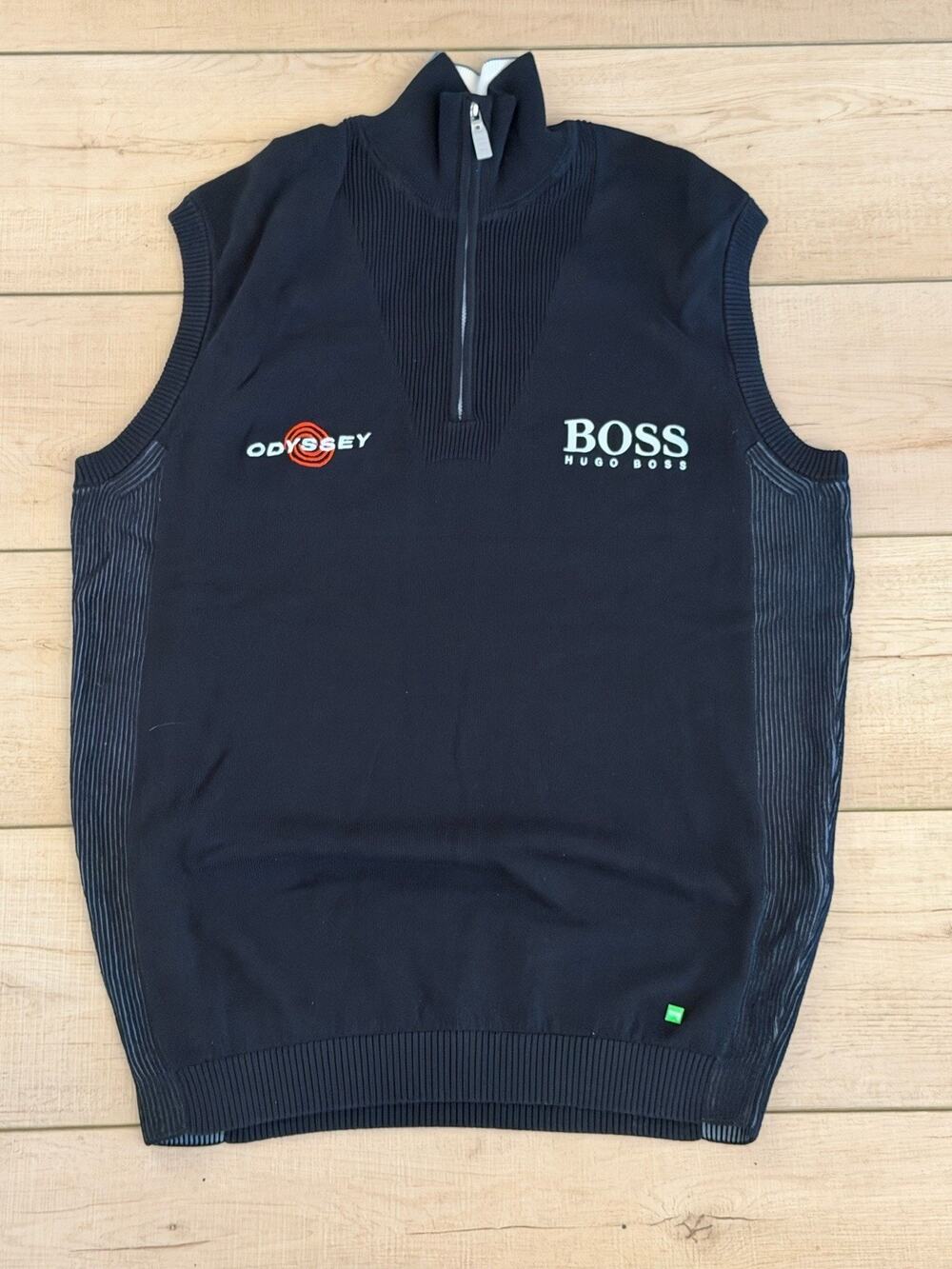 BOSS Hugo Boss Green Callaway Odyssey Golf 1/4 Zip Sweater Vest Men’s M Black